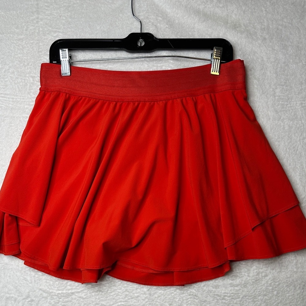Lululemon Court Rival High-Rise Skirt Women 10 Red Tiered Tennis Skort